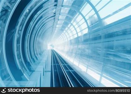 Railway tunnel. Modern china travel. Generate Ai. Railway tunnel. Generate Ai