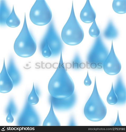 Rain. A set of drops of water. It is isolated on a white background