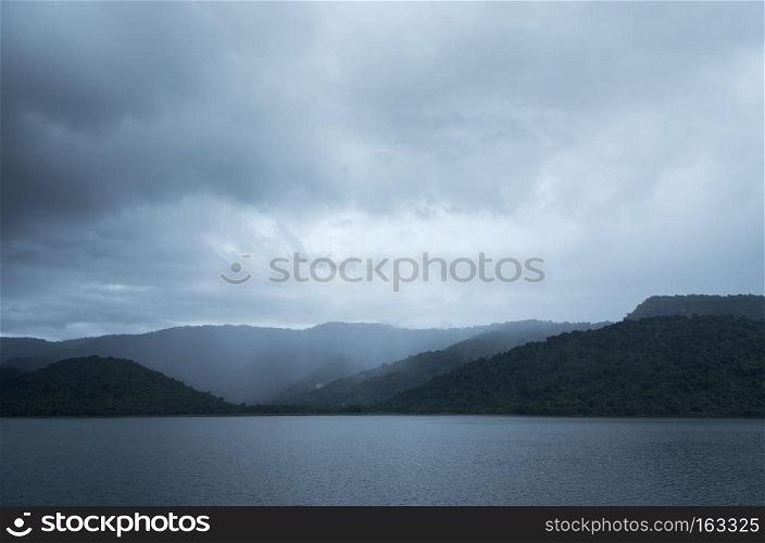 Rain clouds on the reservoir