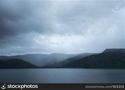 Rain clouds on the reservoir