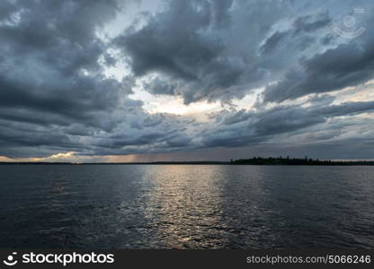 Rain Clouds over the lake, Lake of The Woods, Ontario, Canada