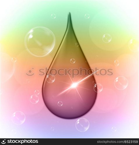 Rain Drop Representing Pastel Color And Showers