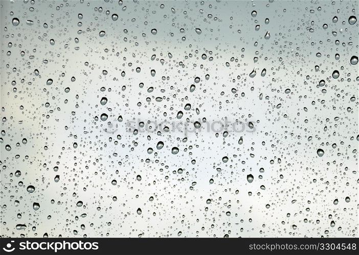 Rain drops on a windowpane