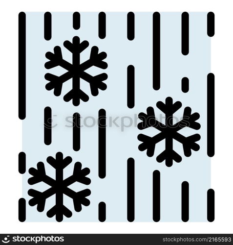 Rain snow cloud icon. Outline rain snow cloud vector icon color flat isolated. Rain snow cloud icon color outline vector