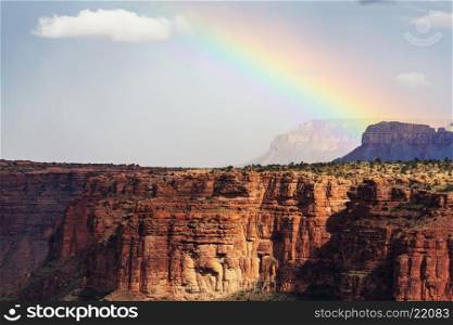 Rainbow above Grand Canyon