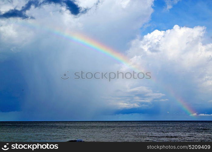 rainbow and the cloud abstract thailand kho tao bay of a wet in south china sea