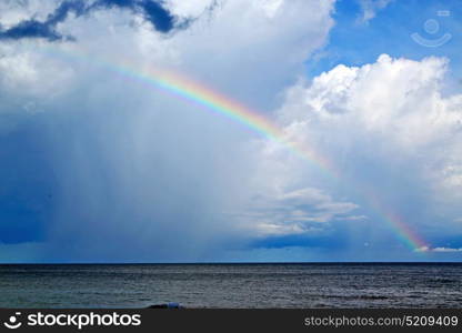 rainbow and the cloud abstract thailand kho tao bay of a wet in south china sea