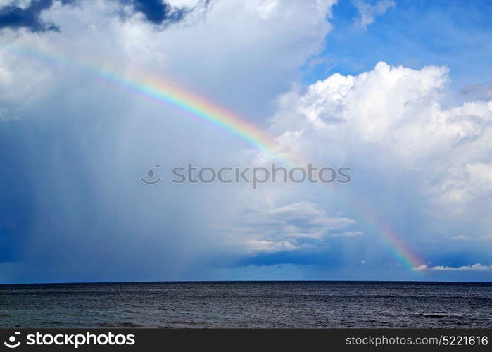 rainbow and the cloud abstract thailand kho tao bay of a wet in south china sea