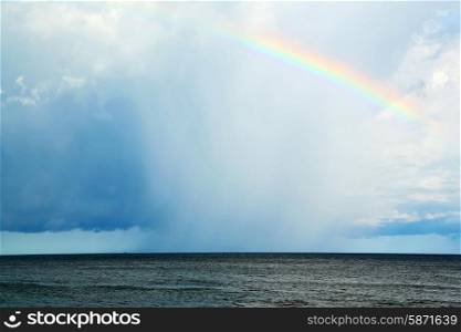 rainbow and the cloud abstract thailand kho tao bay of a wet in south china sea