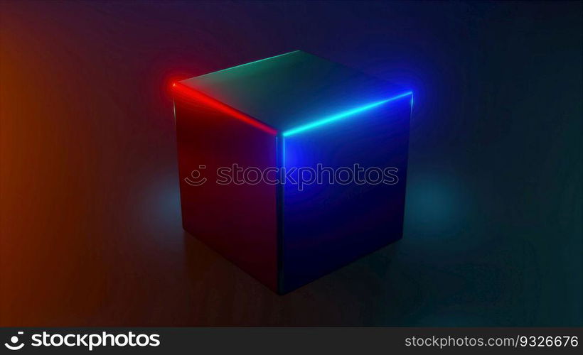Rainbow light cube. Computer generated 3d render Rainbow light cube. Computer generated 3d render. Rainbow light cube