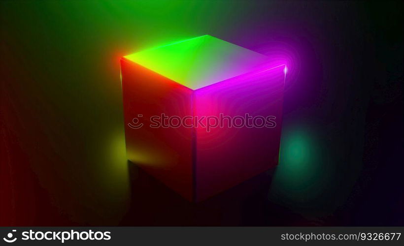 Rainbow light cube. Computer generated 3d render Rainbow light cube. Computer generated 3d render. Rainbow light cube