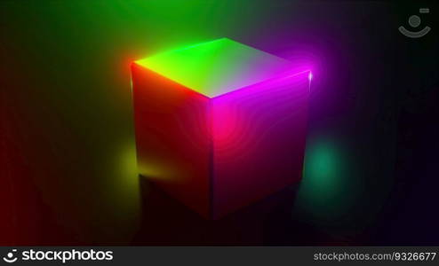 Rainbow light cube. Computer generated 3d render Rainbow light cube. Computer generated 3d render. Rainbow light cube