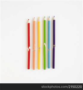 rainbow made colorful pencils