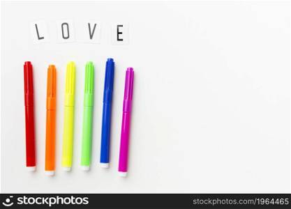 rainbow markers pride love. High resolution photo. rainbow markers pride love. High quality photo