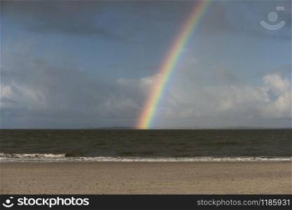 Rainbow on the North Frisian Island Amrum in Germany