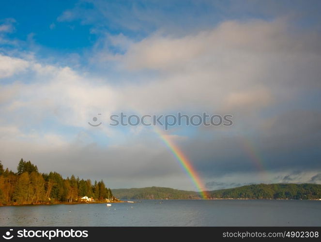 Rainbow over Hood Canal, WA