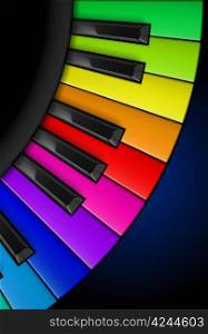 Rainbow Piano keys. Vertical Illustration for design