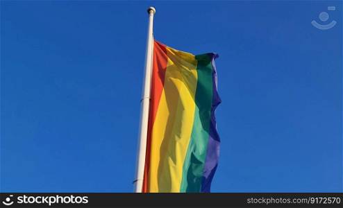 Rainbow pride flag illustration. Lgbt community symbol in rainbow colors. 
