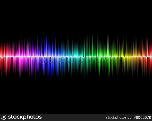 Rainbow Soundwave with Black Background