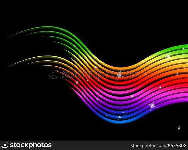 Rainbow Stripes Background Showing Colors Lines And Sparkling&#xA;