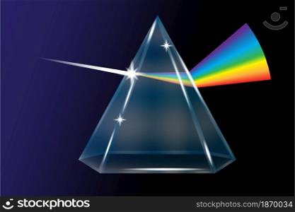 Rainbow triangular. Dispersive optical prism icon. Physics phenomenon. Light effect. Vector illustration. Stock image. EPS 10.. Rainbow triangular. Dispersive optical prism icon. Physics phenomenon. Light effect. Vector illustration. Stock image.