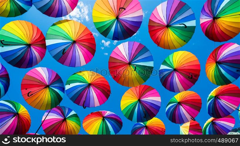 Rainbow umbrella colorful rainbow