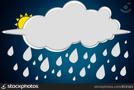 Rainy weather with blue sky, 3D rendering