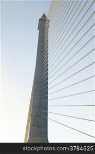 Rama VIII Bridge in the morning Rising Sun Clear skies and warm weather