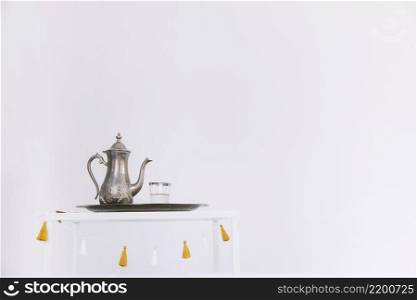 ramadan composition with tea pot