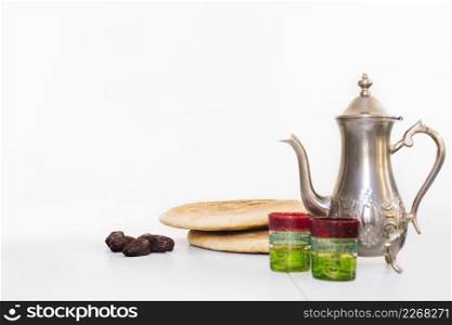 ramadan concept with arab food tea