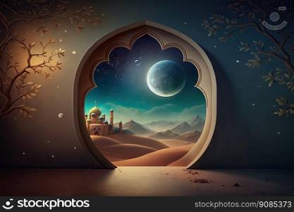 Ramadan Holiday Background. Illustration Generative AI. Ramadan Holiday Background. Illustration AI Generative
