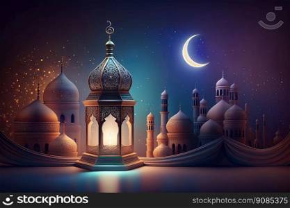Ramadan Holiday Background. Illustration Generative AI. Ramadan Holiday Background. Illustration AI Generative