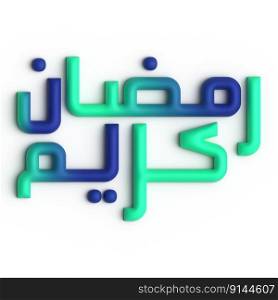 Ramadan Kareem A Symbol of Faith and Unity in 3D Green and Blue Arabic Calligraphy