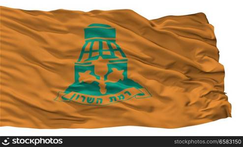 Ramat Hasharon City Flag, Country Israel, Isolated On White Background. Ramat Hasharon City Flag, Israel, Isolated On White Background