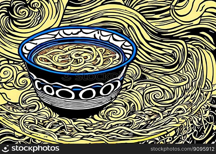 Ramen noodle cup. Grenerative AI