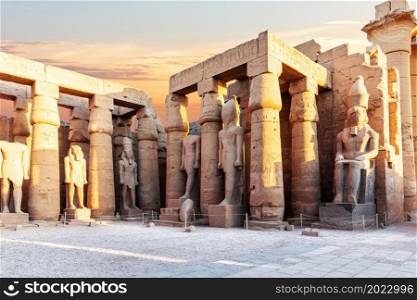 Ramesses II Pylon of Luxor Temple, Luxor City, Egypt.. Ramesses II Pylon of Luxor Temple, Luxor City, Egypt