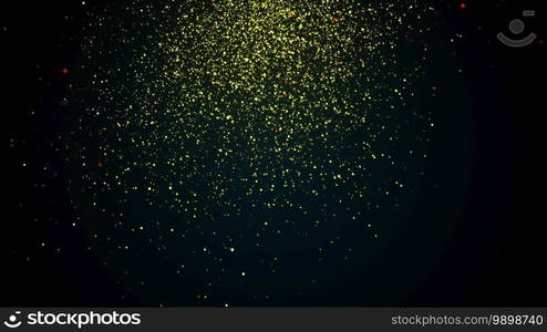 Random small particles. 3d rendering of gold dust. Computer generated abstract backdrop. Random small particles. 3d rendering of gold dust. Computer generated backdrop