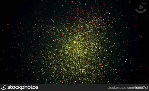 Random small particles. 3d rendering of gold dust. Computer generated abstract backdrop. Random small particles. 3d rendering of gold dust. Computer generated backdrop