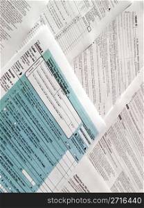 Range of various blank USA tax forms. Tax forms