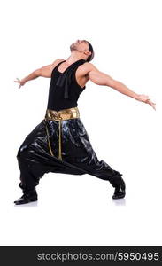 Rap dancer isolated on the white