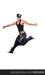 Rap dancer isolated on the white