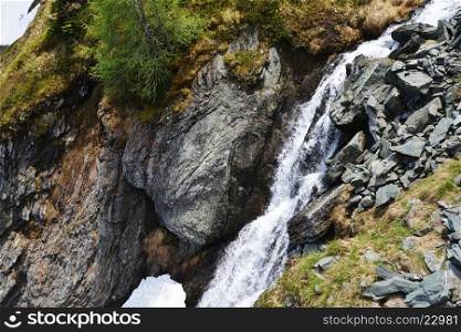 rapid mountain brook flowing over rocks