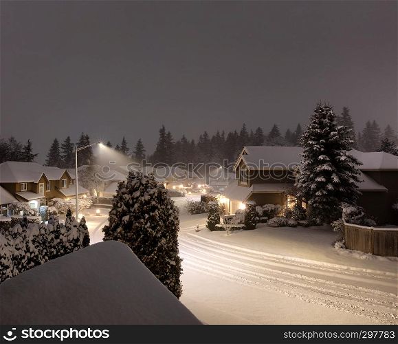Rare snow storm in the pacific Northwest of United States