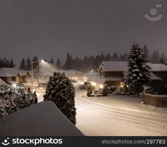 Rare snow storm in the pacific Northwest of United States