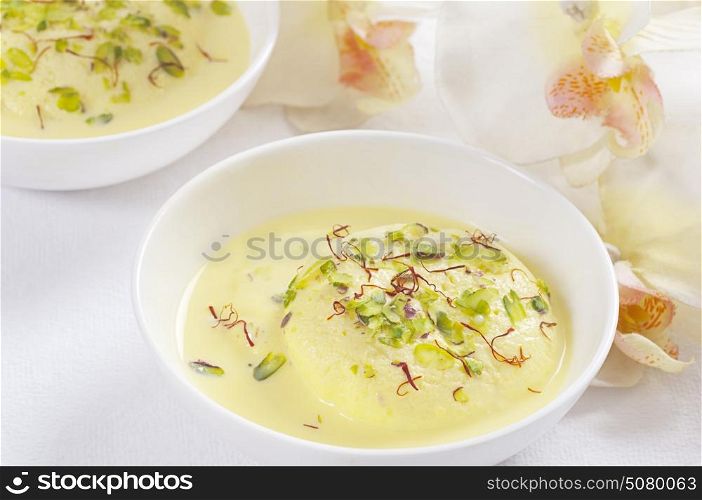 Ras malai in a bowl