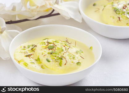 Ras malai in a bowl