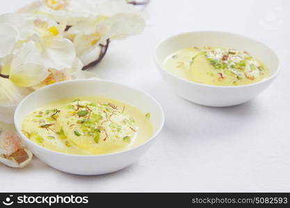 Ras malai in a bowl