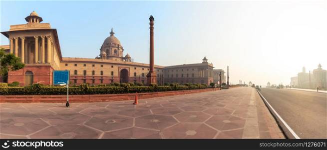 Rashtrapati Bhavan, the official residence of the President of India, New Dehli morning panorama.. Rashtrapati Bhavan, the official residence of the President of India, New Dehli morning panorama