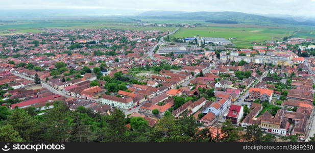 rasnov city romania country bird view panorama