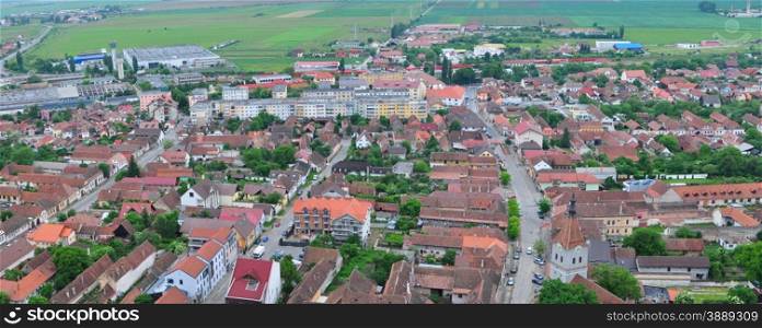 rasnov city romania country bird view panorama